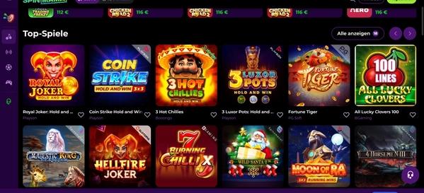 Spinmama Casino desktop screenshot 2
